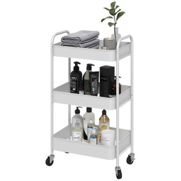 Кухонная тележка Homcom 45x30,6x79см, белого цвета