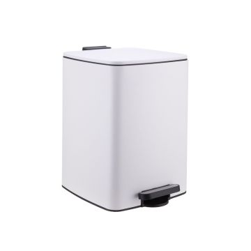 Pedaaliga köögiprügikast Relaxdays, 20 l, Valge, 29 × 40 × 34 cm