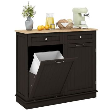 Kitchen Trash Cabinet, 11 Gallon, 2 Drawers, 100.33 × 90.17 × 35.56 cm