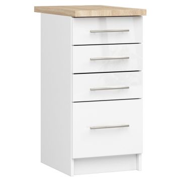 Кухонный шкаф OLIWIA S40, 4 ящика, белый, 40 × 85 × 46 см