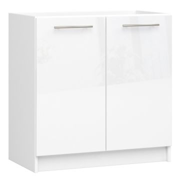 Köögikapp OLIWIA S80, valamu alla, valge, 80 × 82 × 46 cm