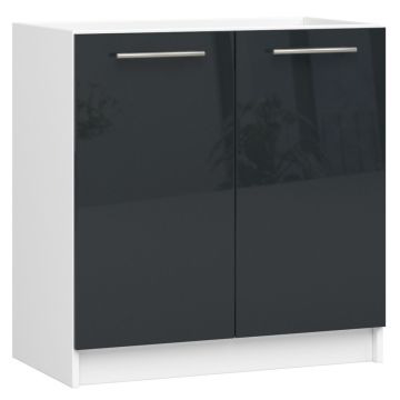 Кухонная тумба под мойку OLIWIA S, 2 дверцы, 1 полка, белый/серый, 80 × 82 × 46 см