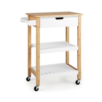 Kitchen cart, 3 shelves, 26 × 33.5 × 16 inches