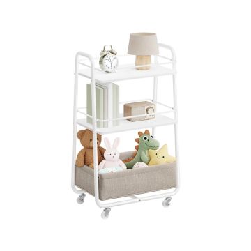 Köögikäru VASAGLE LILEA LRC001WB01, 3 astet, Valge/pruun, 43 × 81 × 30 cm