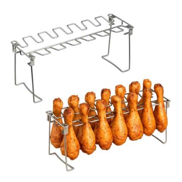 Держатели для куриных ножек Relaxdays, 2 шт., до 28 ножек, Серебристый, 34,5 × 14,5 × 11,5 см