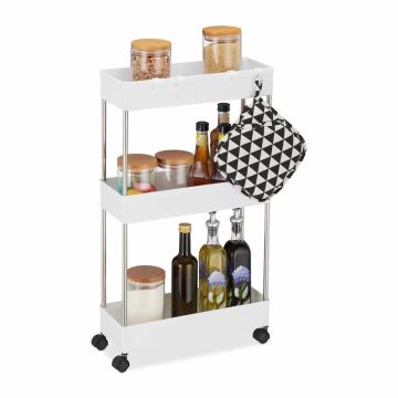 Полка для ванной Relaxdays 10039868_49, 3 уровня, 4 крючка, 15,5 × 70 × 40,5 см