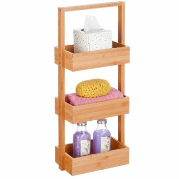 Полка для ванной Relaxdays 10053695, 3 открытые полки, 26 × 70 × 17 см