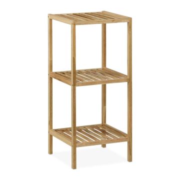 Этажерка для ванной Relaxdays, 3 полки, Коричневая, 35,5 × 80 × 35,5 см