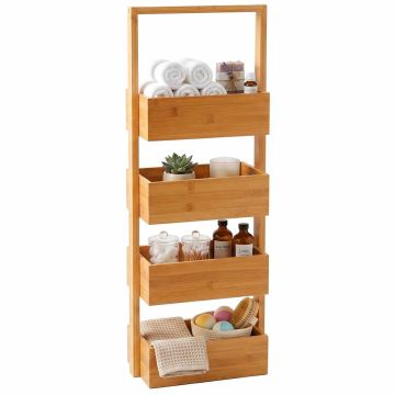 Vannitoariiul Relaxdays, 4 avatud riiulit, 28 × 88 × 16 cm
