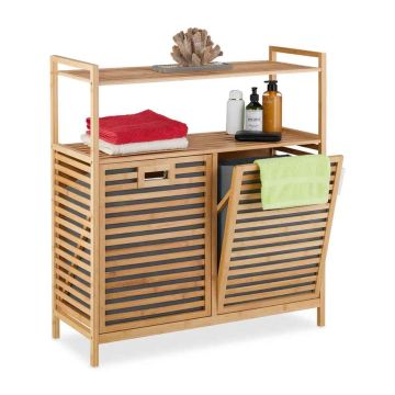 Полка для ванной с корзинами Relaxdays 10049659.0, 2 корзины, 2 полки, 88 × 95 × 33 см