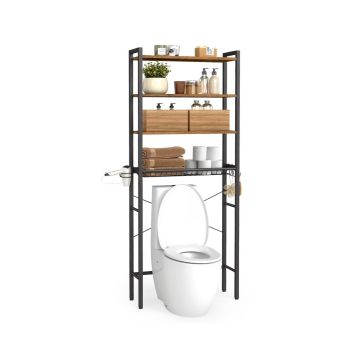 Vannitoa riiul VASAGLE BTS114KD01, 3 konksu, 60 × 173 × 24 cm