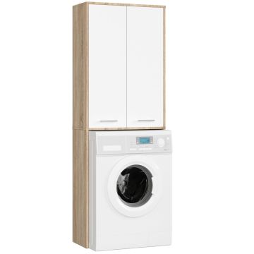 Vannitoakapp AKORD FIN 180, 2 ust, pruuni/valget värvi, 64 × 180 × 30 cm