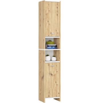 Vannitoakapp BETI, valge/pruun, 32 × 180 × 28 cm