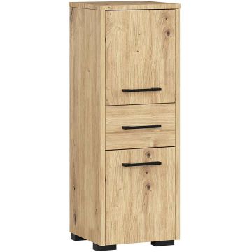 Шкаф для ванной FIN 2D 1SZ, 2 дверцы 1 ящик, коричневый, 30 × 85 × 30 см