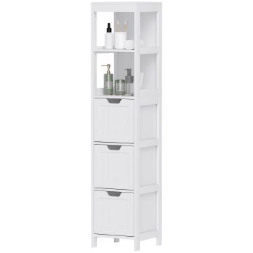 Vannitoa kapp Homcom 30x30x142,4cm, valget värvi