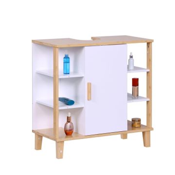 Тумба для ванной Relaxdays, 6 полок, 64 × 65 × 31 см