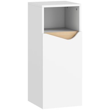 Vannitoakapp, avatud riiuli ja suletud osaga, Valge, 30 × 71,5 × 30 cm