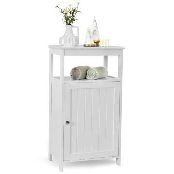 Bathroom cabinet, with adjustable shelf, White, 45.7 × 30.5 × 81.3 cm