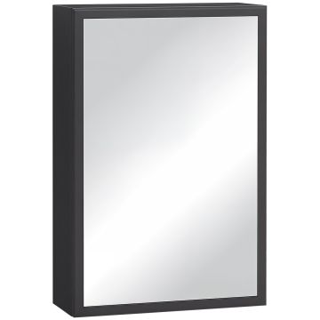 Vannitoakapiga peegliga Kleankin 40x15x60cm, musta värvi