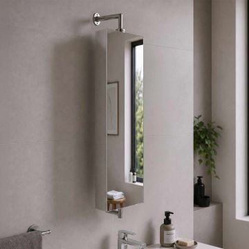 Шкафчик для ванной с зеркалом Relaxdays 10053648.0, 6 отделений, 25 × 136 × 12 см