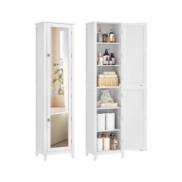 Vannitoakapp VASAGLE BBC764WH01, Peegliga, Valge, 40 × 160 × 30 cm