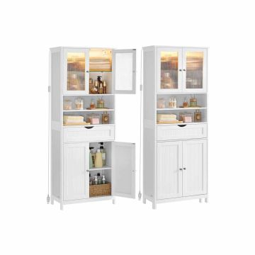 Vannitoakapp VASAGLE BBC767W03, kõrge, LED-valgustusega, 60 × 170 × 30 cm