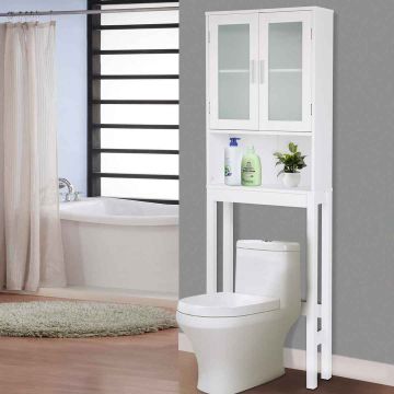 Bathroom cabinet above the toilet, two doors, 57.4 × 155.7 × 19.1 cm