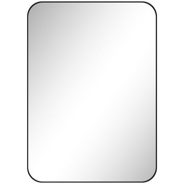 Зеркало для ванной, горизонтальное или вертикальное, Чёрное, 50 × 70 × 2,5 см