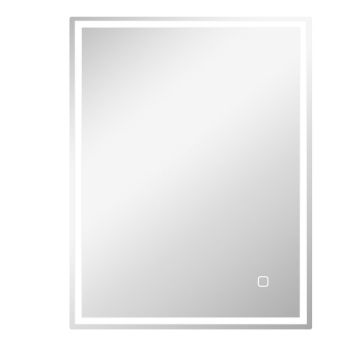 Зеркало для ванной, LED, 3 цвета подсветки, Серебристое, 90 × 70 × 4 см