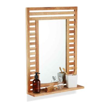 Зеркало для ванной Relaxdays 10045801.0, с полкой, 50 × 70 × 12 см