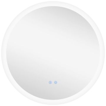 Vannitoa peegel LED-valgustusega Kleankin 70x70x3cm, valge