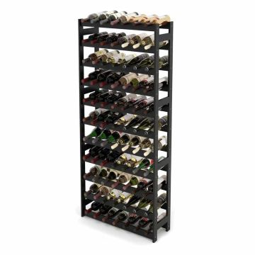 Veiniriiul Relaxdays 10052718_8434, 77 pudelile, Must, 72,5 × 166 × 25 cm