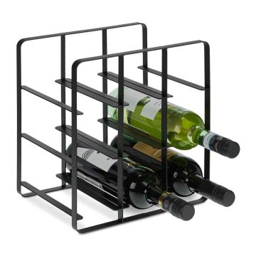 Veiniriiul Relaxdays, 9 pudelile, Must, 27,5 × 30,5 × 20 cm