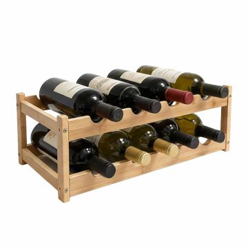 Veiniriiul Relaxdays, horisontaalne, 2 taset, 45 × 16,5 × 23,5 cm