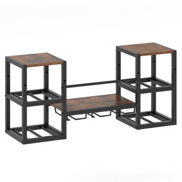 Wine rack, wall-mounted, for 8 bottles, brown, 89 × 25 × 40 cm