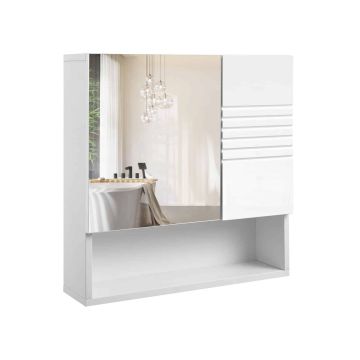 Peegelkapp 54 x 15 x 55 cm reguleeritavate riiulitega
