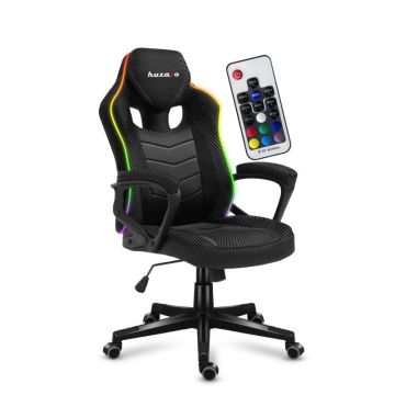 Mängutool Huzaro Force 2.5 RGB Carbon Mesh, Must, 68 × 56 × 23 cm