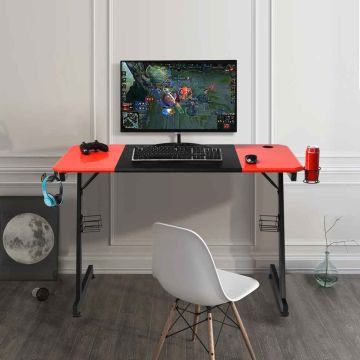 Gaming table, Z-shaped, Red and black, 120 × 76 × 60 cm
