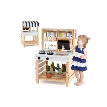 Игровая кухня и магазин, двусторонняя, 2 в 1, с навесом, 58 × 56 × 87 см