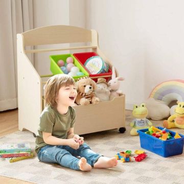 Toy box, 3 plastic boxes, 63.5 × 76.2 × 38.1 cm