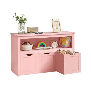 Mänguasjakast VASAGLE LHS380W01, integreeritud kastiga, 102 × 60 × 30 cm