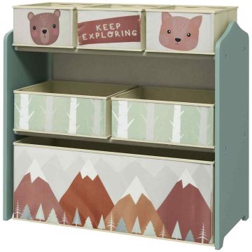 Mänguasjade riiul Zonekiz 63x30x66cm, erinevates värvides