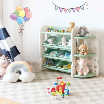 Toy organizer, 4 shelves and 6 containers, 110 × 92 × 35 cm