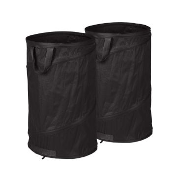 Aiajäätmekotid Relaxdays, 2 tk, 120 l, Must, Ø 45 × 72 cm