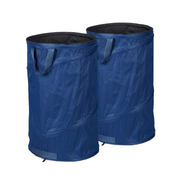Aiajäätmekotid Relaxdays, 2 tk, 120 l, Sinine/Must, Ø 45 × 72 cm