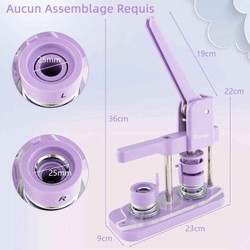 Badge making kit, 500 pieces, 23 × 9 × 36 cm