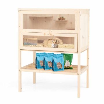 Hamster cage, with flip-up roof, 60 × 40 × 80 cm