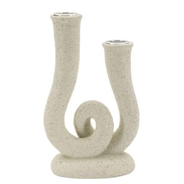 Candlestick Stons, Sand, 12 × 20 × 7 cm