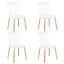 Набор из 4 обеденных стульев 51,5x48x83 см, белый/светло-коричневый цвет