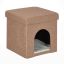 Складной домик для кошки 38,5x37x37 см., светло-коричневый/белый